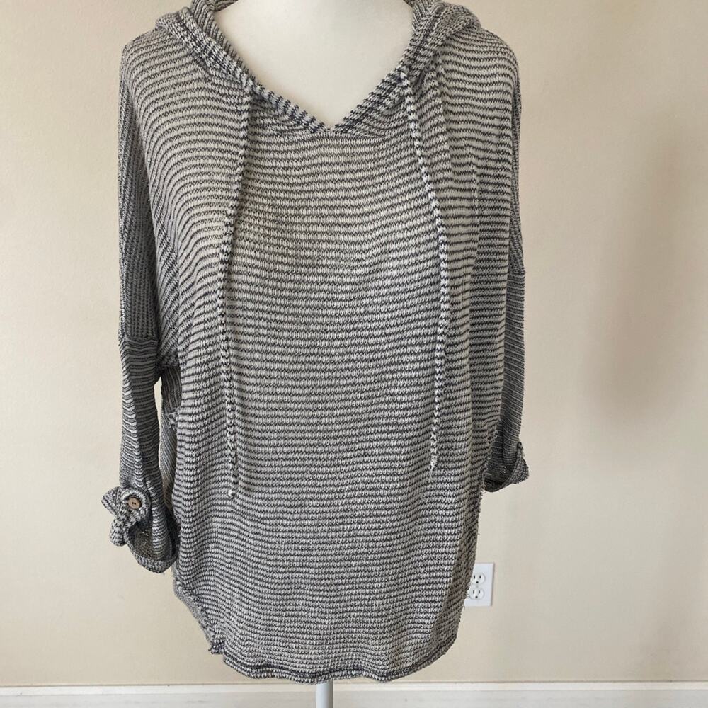 Small gray white hoodie sweater